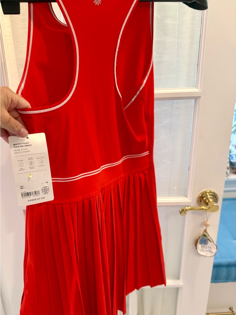 ATHLETA Red Pleated Tank Mini DresS NWT